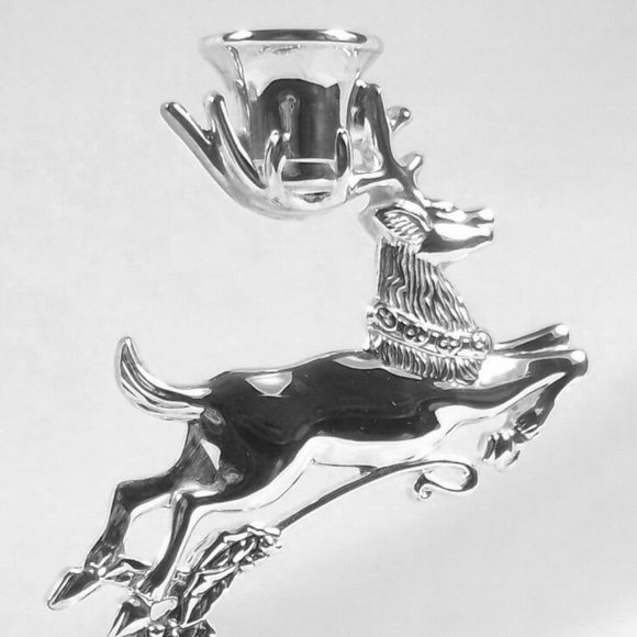 Godinger Holiday Godinger Silver Plated Reindeer Candle Holder